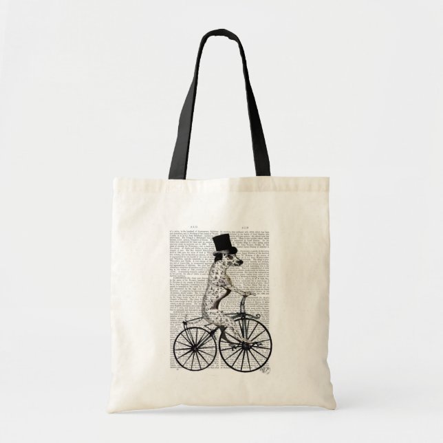 Dalmatian on Bicycle Tote Bag (Front)
