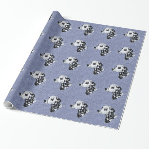Dalmatian on Denim Wrapping Paper