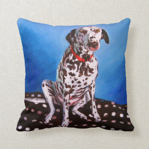 Dalmatian on spotty cushion 2011