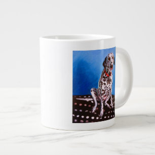 Dalmatian on spotty cushion 2011 large coffee mug
