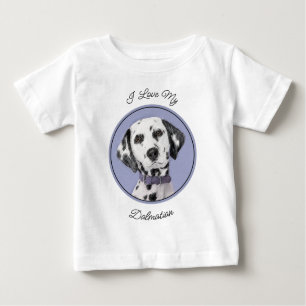 Dalmatian Painting - Cute Original Dog Art Baby T-Shirt