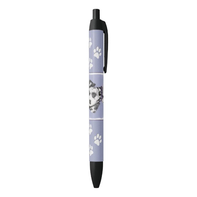 Dalmatian Painting - Cute Original Dog Art Black Ink Pen (Bottom (Vertical))
