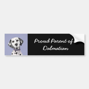 Dalmatian Painting - Cute Original Dog Art Bumper Sticker