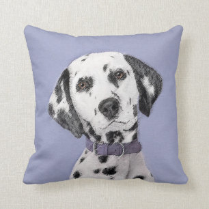 Dalmatian Painting - Cute Original Dog Art Cushion