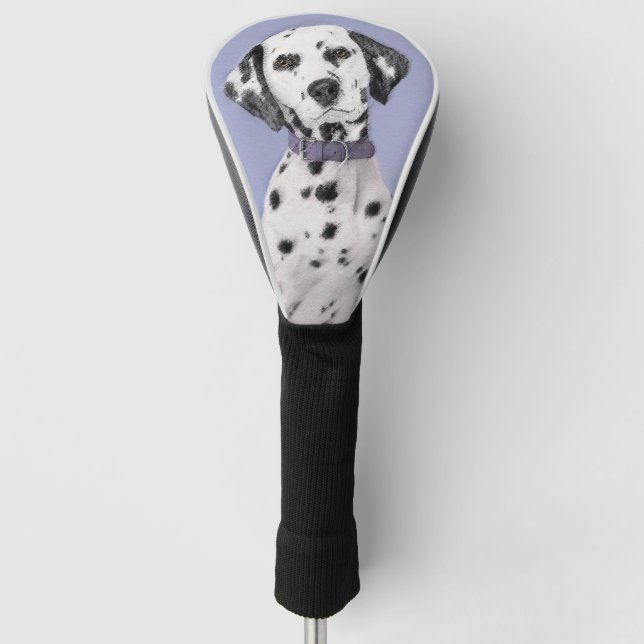 Dalmatian Painting - Cute Original Dog Art Golf Head Cover (Front)