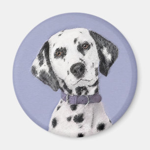 Dalmatian Painting - Cute Original Dog Art Magnet