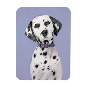 Dalmatian Painting - Cute Original Dog Art Magnet