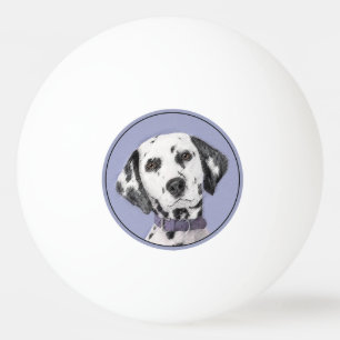 Dalmatian Painting - Cute Original Dog Art Ping Pong Ball