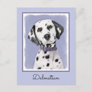 Dalmatian Painting - Cute Original Dog Art Postcard