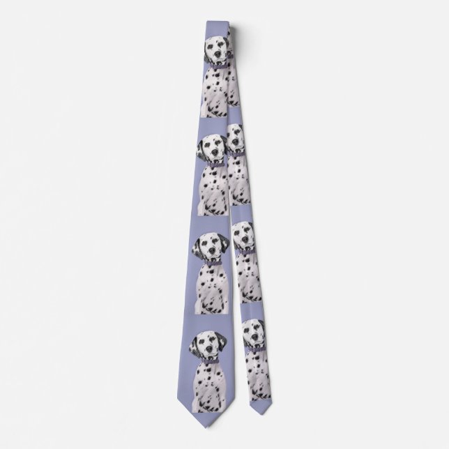 Dalmatian Painting - Cute Original Dog Art Tie (Front)
