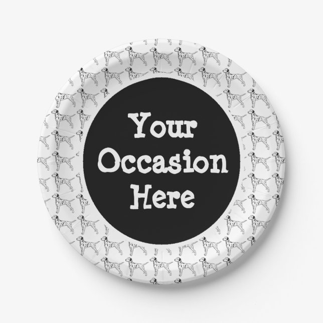 Dalmatian Party Personalise Paper Plate (Front)