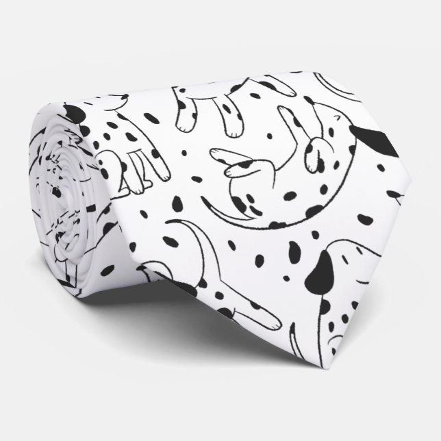 Dalmatian Pattern Tie (Rolled)