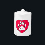 Dalmatian Paw Print In Red Heart<br><div class="desc">Cartoon dalmatian paw print in a red heart.</div>