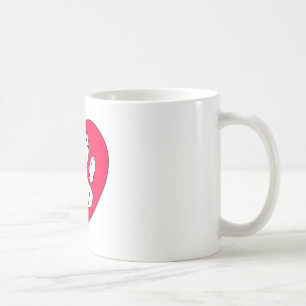 Dalmatian Paw Print In Red Heart Coffee Mug