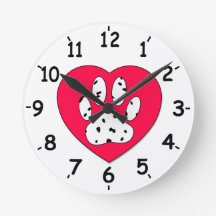 Dalmatian Paw Print In Red Heart