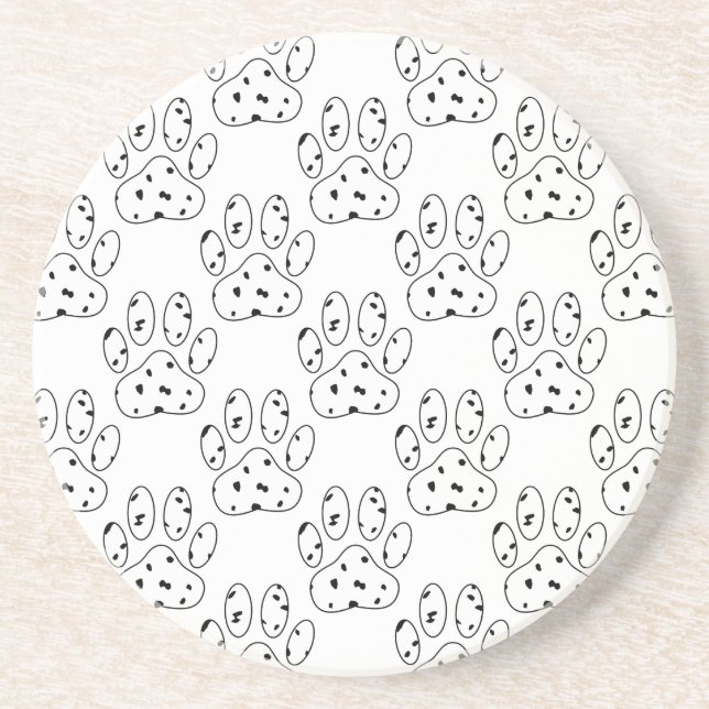 Dalmatian Paw Print Pattern Coaster (Front)