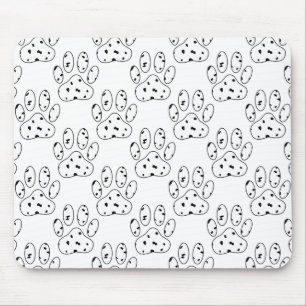Dalmatian Paw Print Pattern Mouse Pad