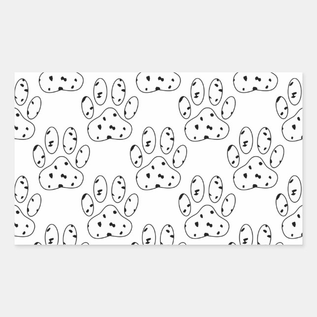 Dalmatian Paw Print Pattern Rectangular Sticker (Front)