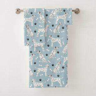 Dalmatian Paws and Bones Bath Towel Set