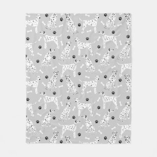 Dalmatian Paws and Bones Fleece Blanket
