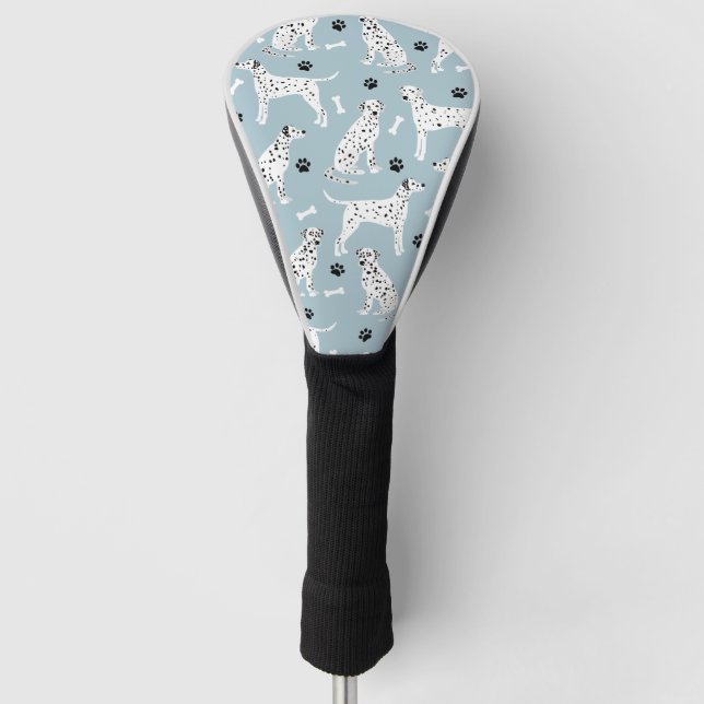 Dalmatian Paws and Bones Golf Head Cover (Front)