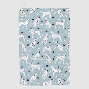 Dalmatian Paws and Bones Golf Towel