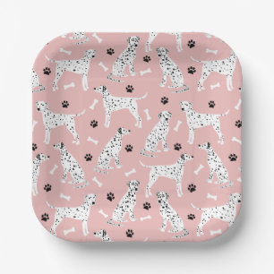 Dalmatian Paws and Bones Paper Plates