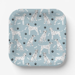 Dalmatian Paws and Bones Paper Plates