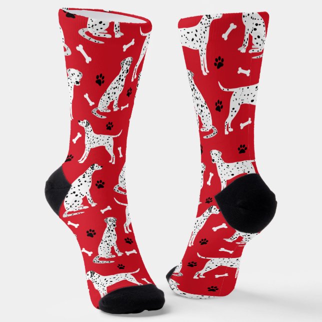 Dalmatian Paws and Bones Socks (Angled)