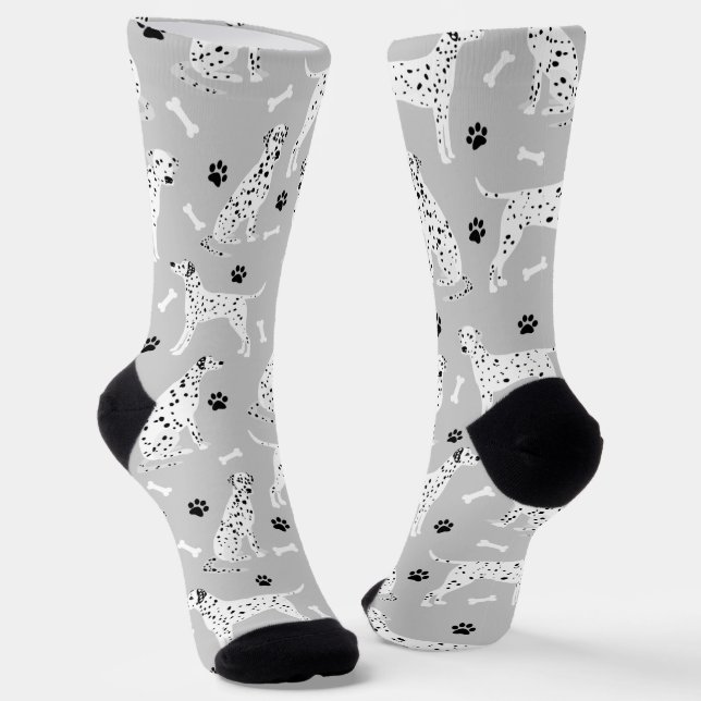 Dalmatian Paws and Bones Socks (Angled)
