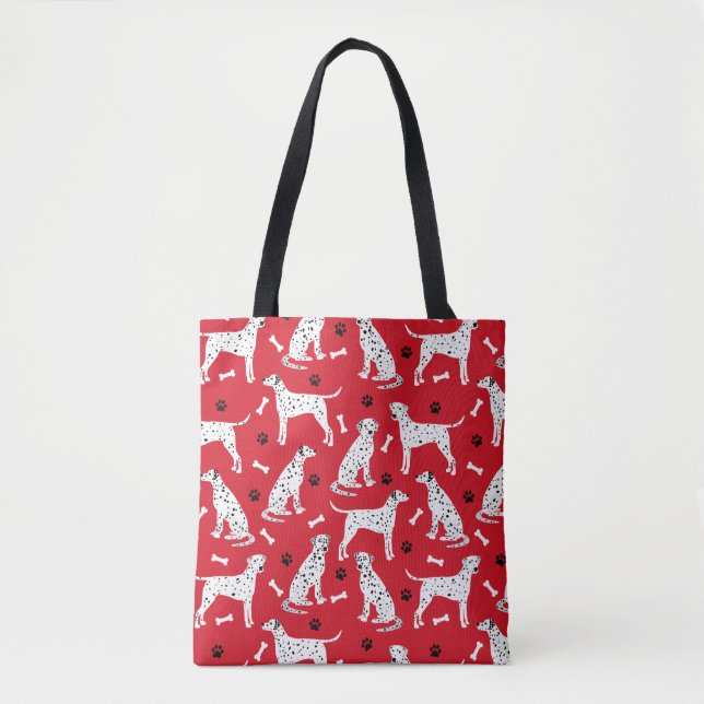 Dalmatian Paws and Bones Tote Bag (Front)
