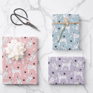 Dalmatian Paws and Bones Wrapping Paper Sheets