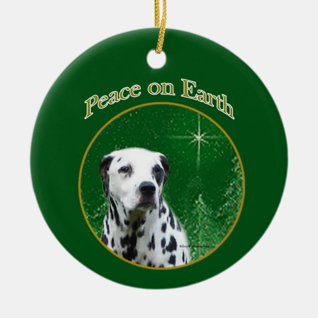 Dalmatian Peace Ceramic Ornament (Front)