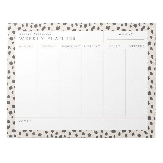 Dalmatian Persuasion Weekly Planner Notepad (Front)