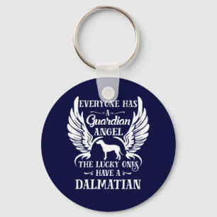 Dalmatian pet dog guardian angel key ring