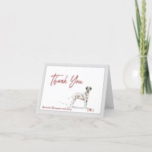 Dalmatian Pet Dog Personalise Bone Ribbon   Thank You Card