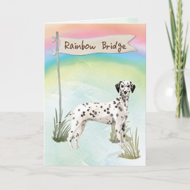 Dalmatian Pet Sympathy Over Rainbow Bridge Card (Front)