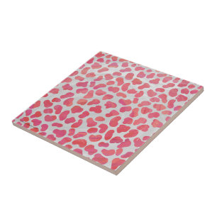 Dalmatian Pink and White Print Ceramic Tile