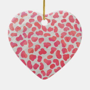 Dalmatian Pink and White Print Ceramic Tree Decoration