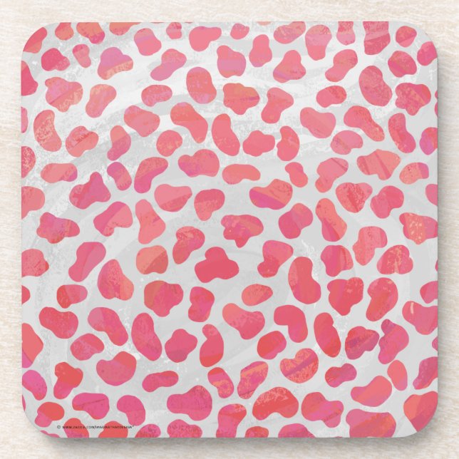 Dalmatian Pink and White Print Coaster (Front)