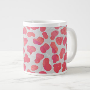 Dalmatian Pink and White Print Large Coffee Mug