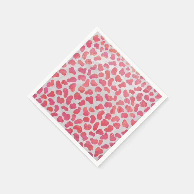 Dalmatian Pink and White Print Napkin (Corner)