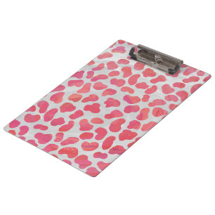 Dalmatian Pink and White with Monogram Clipboard