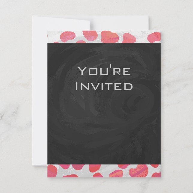 Dalmatian Pink and White with Monogram Invitation (Front)