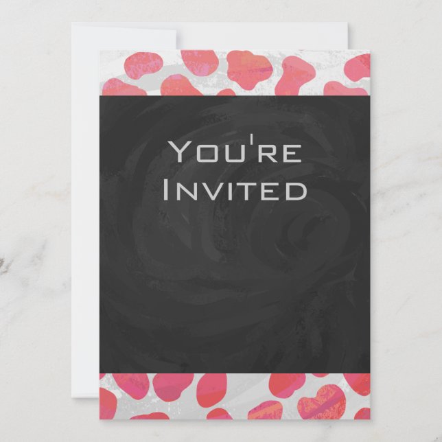 Dalmatian Pink and White with Monogram Invitation (Front)