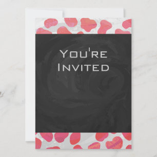 Dalmatian Pink and White with Monogram Invitation