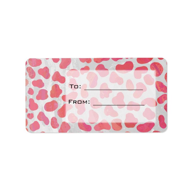 Dalmatian Pink and White with Monogram Label (Front)