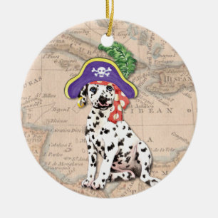 Dalmatian Pirate Ceramic Tree Decoration