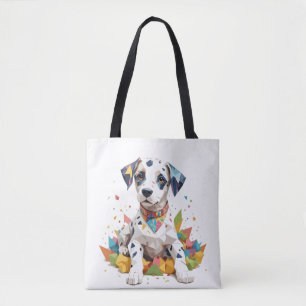 Dalmatian Playful Adorable Fun Animal Colourful Pe Tote Bag