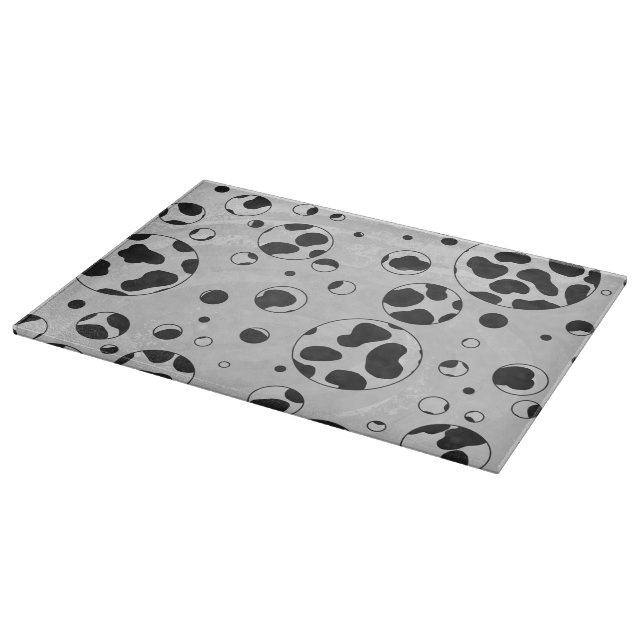Dalmatian Polka Dot Black and White Cutting Board (Corner)